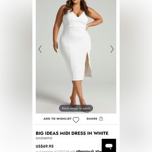 BNWT Showpo “Big Ideas” Midi Dress